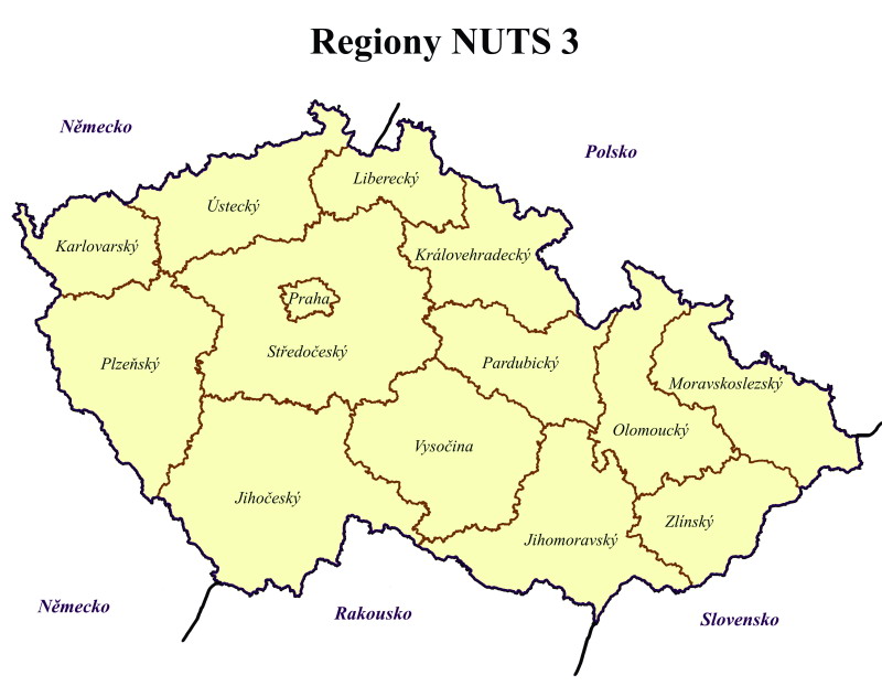 9.1. Regiony ČR – úroveň NUTS 3